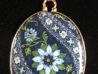 Blue Love In A Mist Pendant Pysanky Eggshell Jewelry By So Jeo : pysanky pysanka ukrainian easter egg batik art eggshell jewelry pendants earrings drop dangle etched flowers gift women accessories accessory pendant necklace bail crystal finding sterling silver filled sojeo flowers celtic purple white red pink brown green purple orange cream burgundy magenta teal turqoise crows crow blue black so jeo art handmade